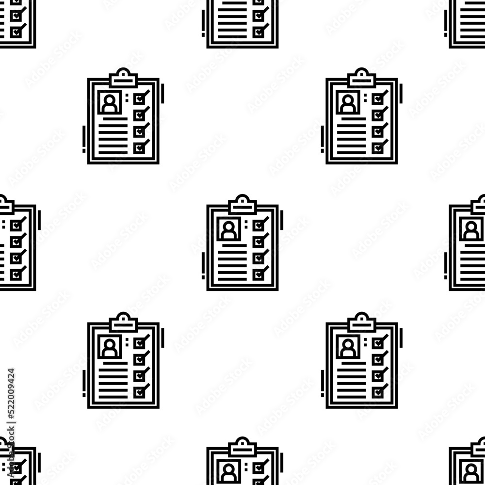 Poster list icon pattern. seamless list pattern on white background.