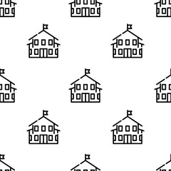 kindergarten icon pattern. Seamless kindergarten pattern on white background.