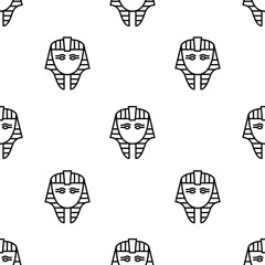 egyptian icon pattern. Seamless egyptian pattern on white background.