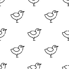 chicken icon pattern. Seamless chicken pattern on white background.