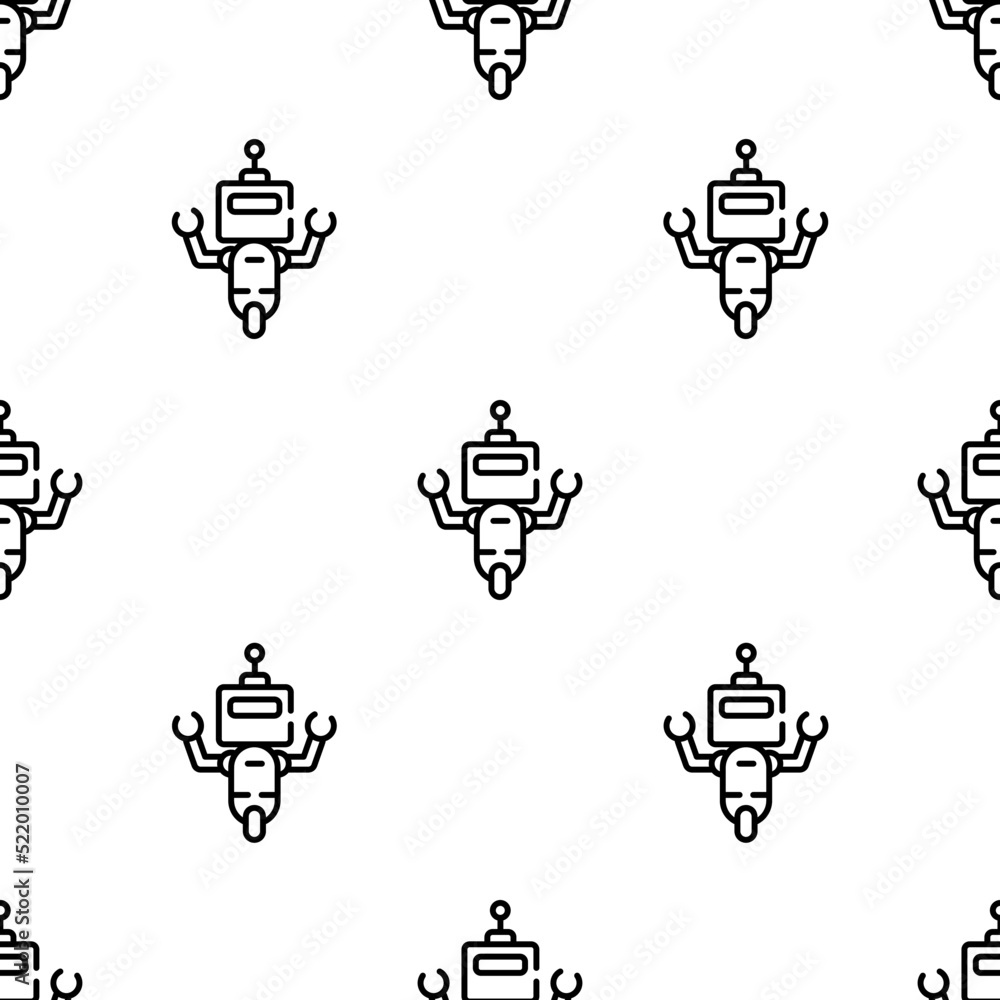 Aufkleber robot icon pattern. seamless robot pattern on white background.