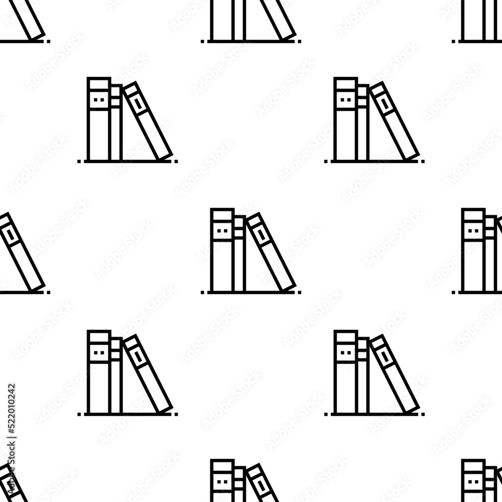 Poster library icon pattern. seamless library pattern on white background.