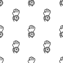 watch icon pattern. Seamless watch pattern on white background.