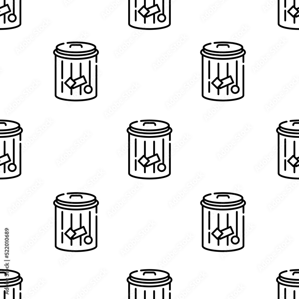 Poster trash icon pattern. seamless trash pattern on white background.