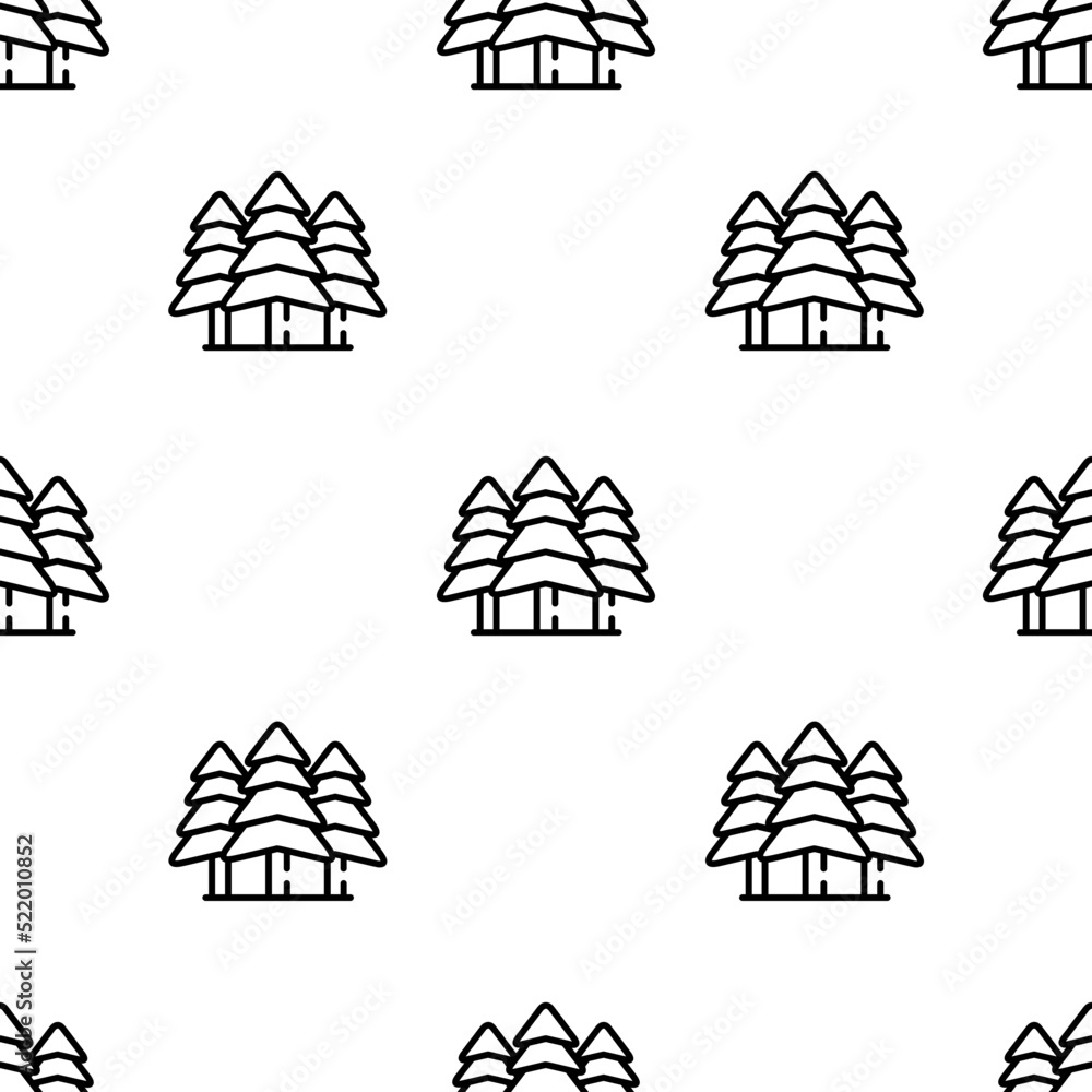 Poster forest icon pattern. seamless forest pattern on white background.