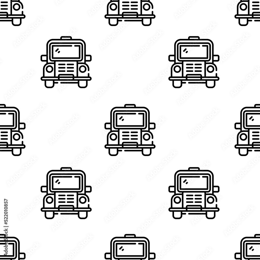 Poster bus icon pattern. seamless bus pattern on white background.