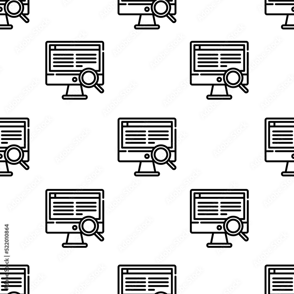 Poster computer icon pattern. seamless computer pattern on white background.