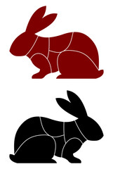 Vector Rabbit Cuts Butcher Diagram