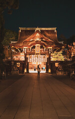 京都、北野天満宮の夜景