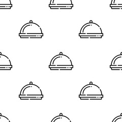 dinner icon pattern. Seamless dinner pattern on white background.