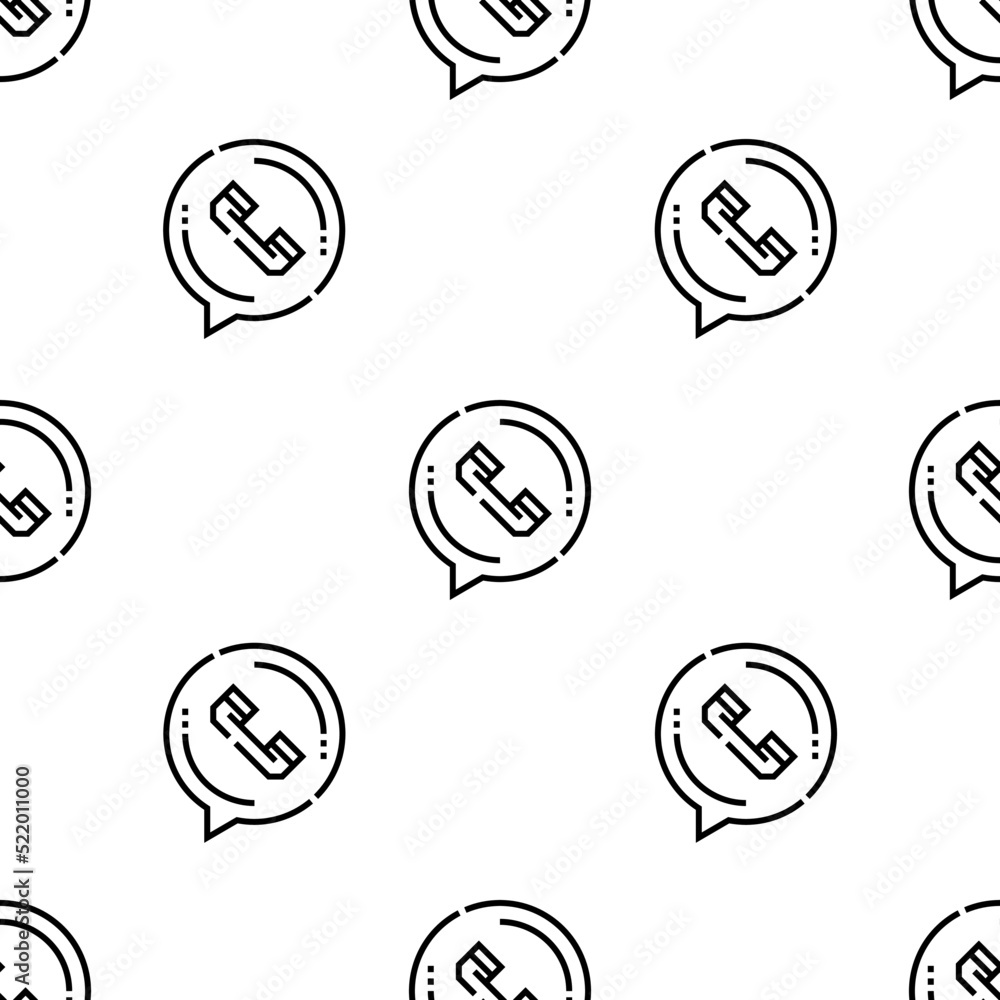 Aufkleber phone call icon pattern. seamless phone call pattern on white background.