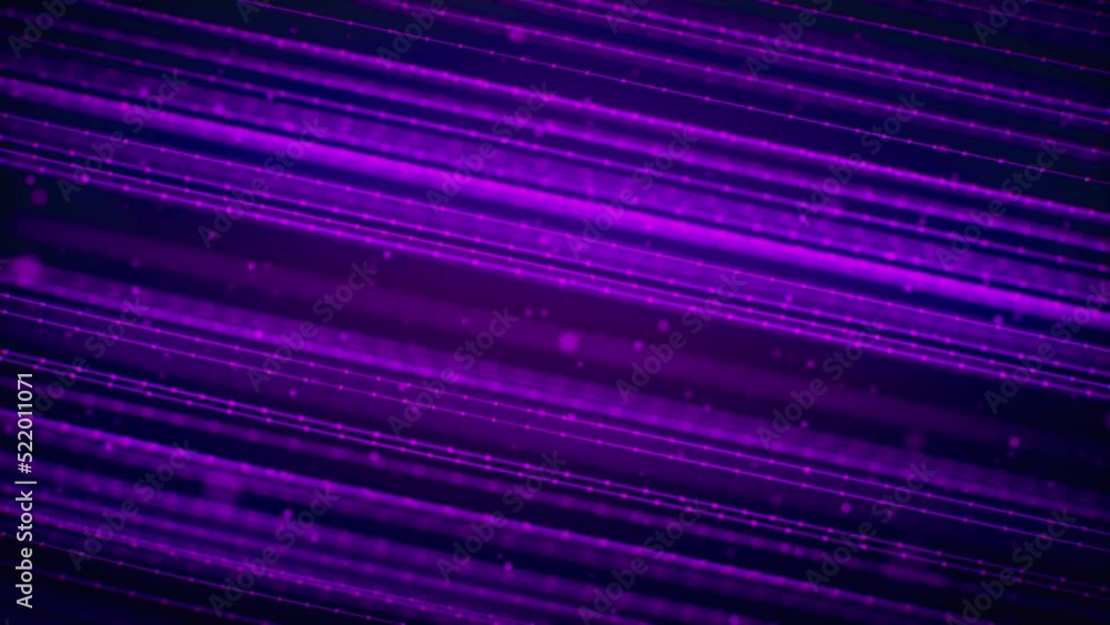 Poster abstract motion dark purple shiny blurry focus slanted horizontal wavy dotted lines with flying spar