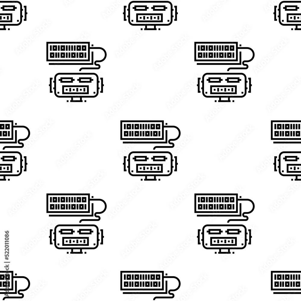 Poster robot icon pattern. seamless robot pattern on white background.