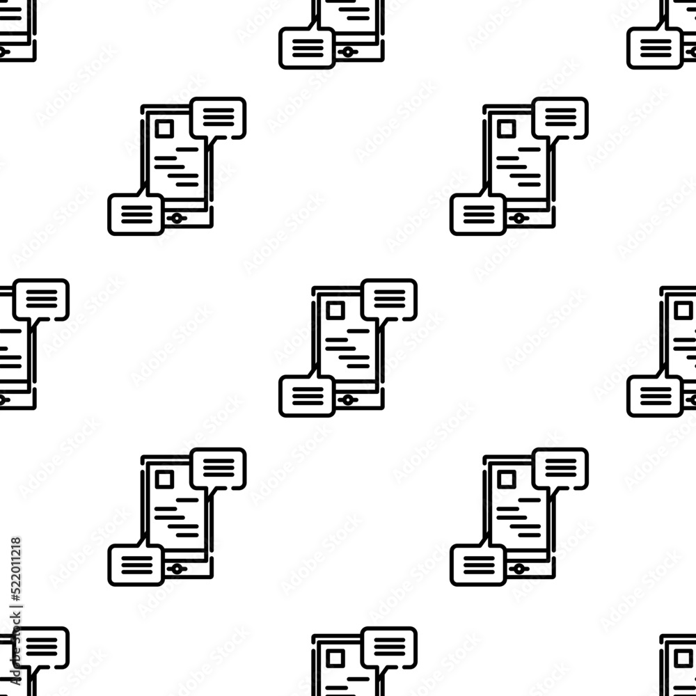 Poster communications icon pattern. seamless communications pattern on white background.