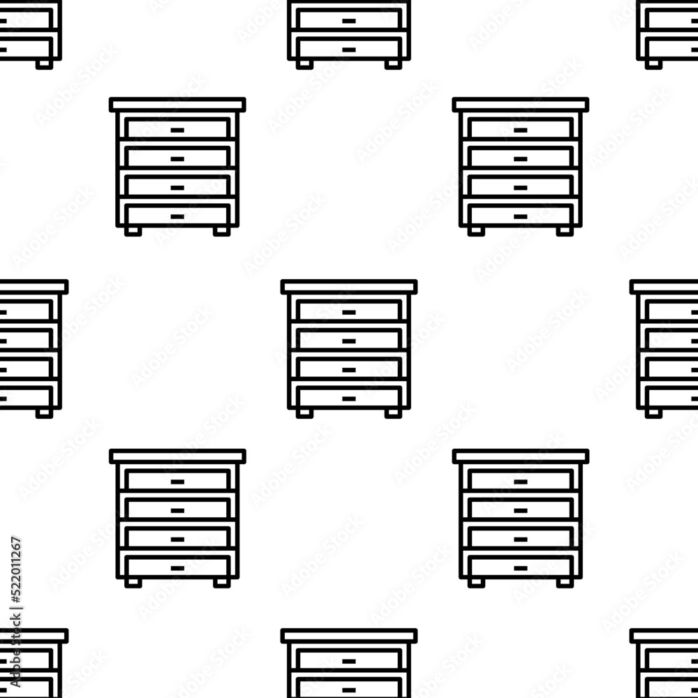 Poster drawer icon pattern. seamless drawer pattern on white background.