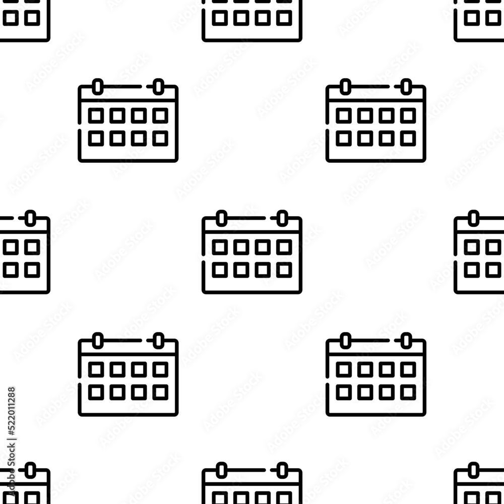 Poster calendar icon pattern. seamless calendar pattern on white background.