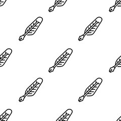 quill icon pattern. Seamless quill pattern on white background.