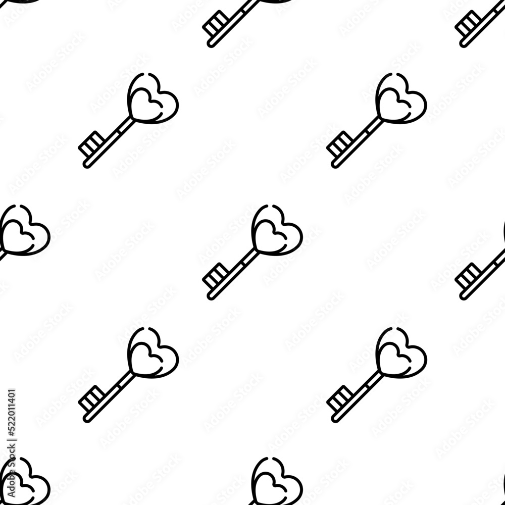 Poster key icon pattern. seamless key pattern on white background.