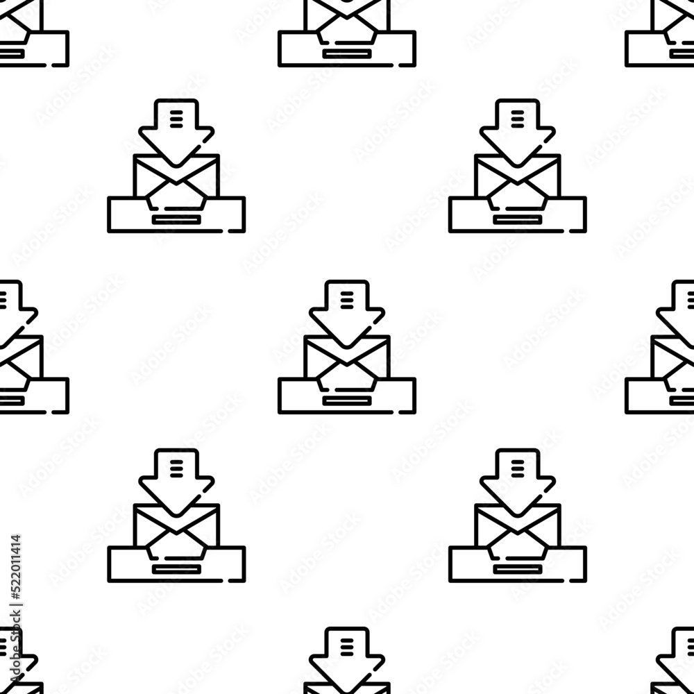 Poster email icon pattern. seamless email pattern on white background.
