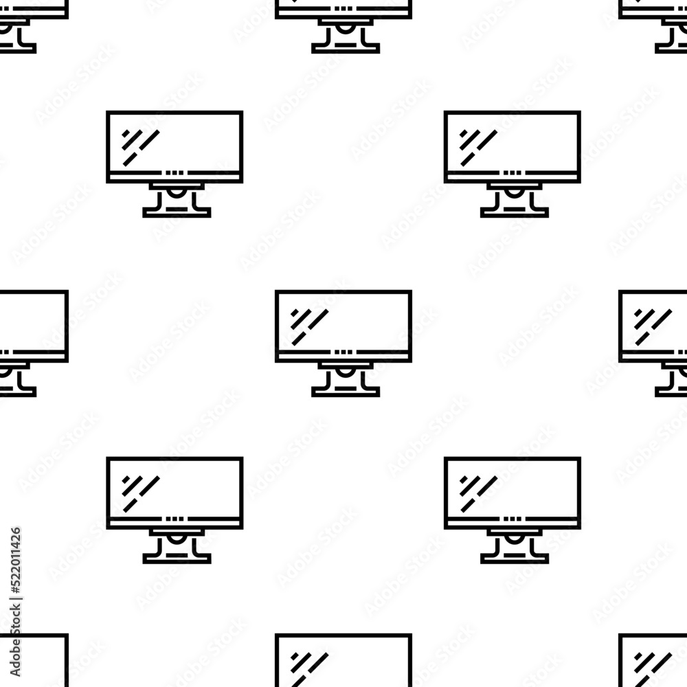 Poster monitor icon pattern. seamless monitor pattern on white background.