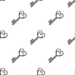 key icon pattern. Seamless key pattern on white background.