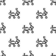 mars rover icon pattern. Seamless mars rover pattern on white background. © NinjaStudio