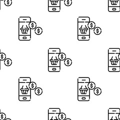 smartphone icon pattern. Seamless smartphone pattern on white background.