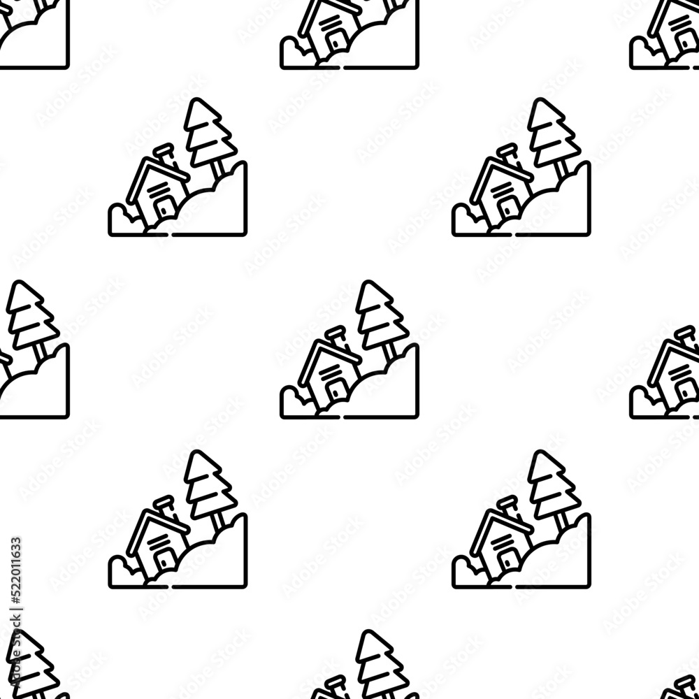 Poster landslide icon pattern. seamless landslide pattern on white background.