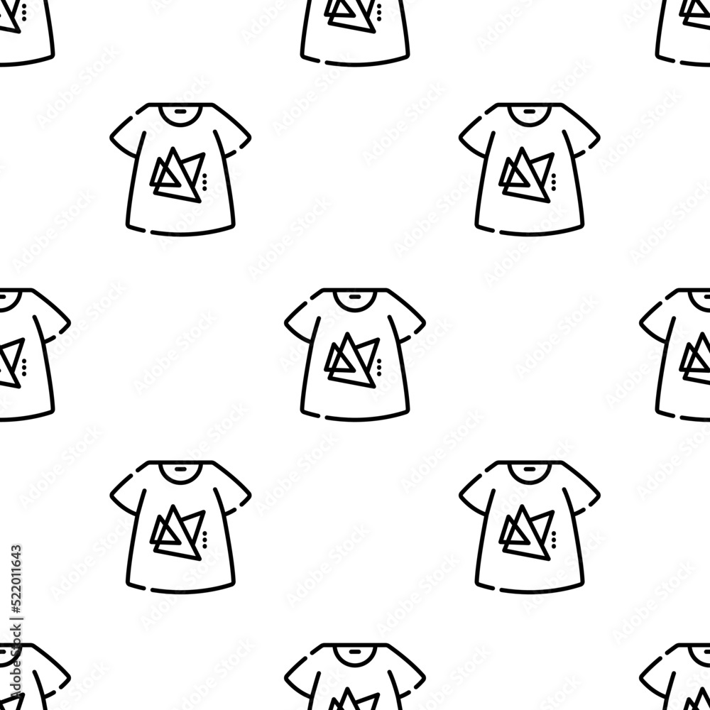 Poster tshirt icon pattern. seamless tshirt pattern on white background.