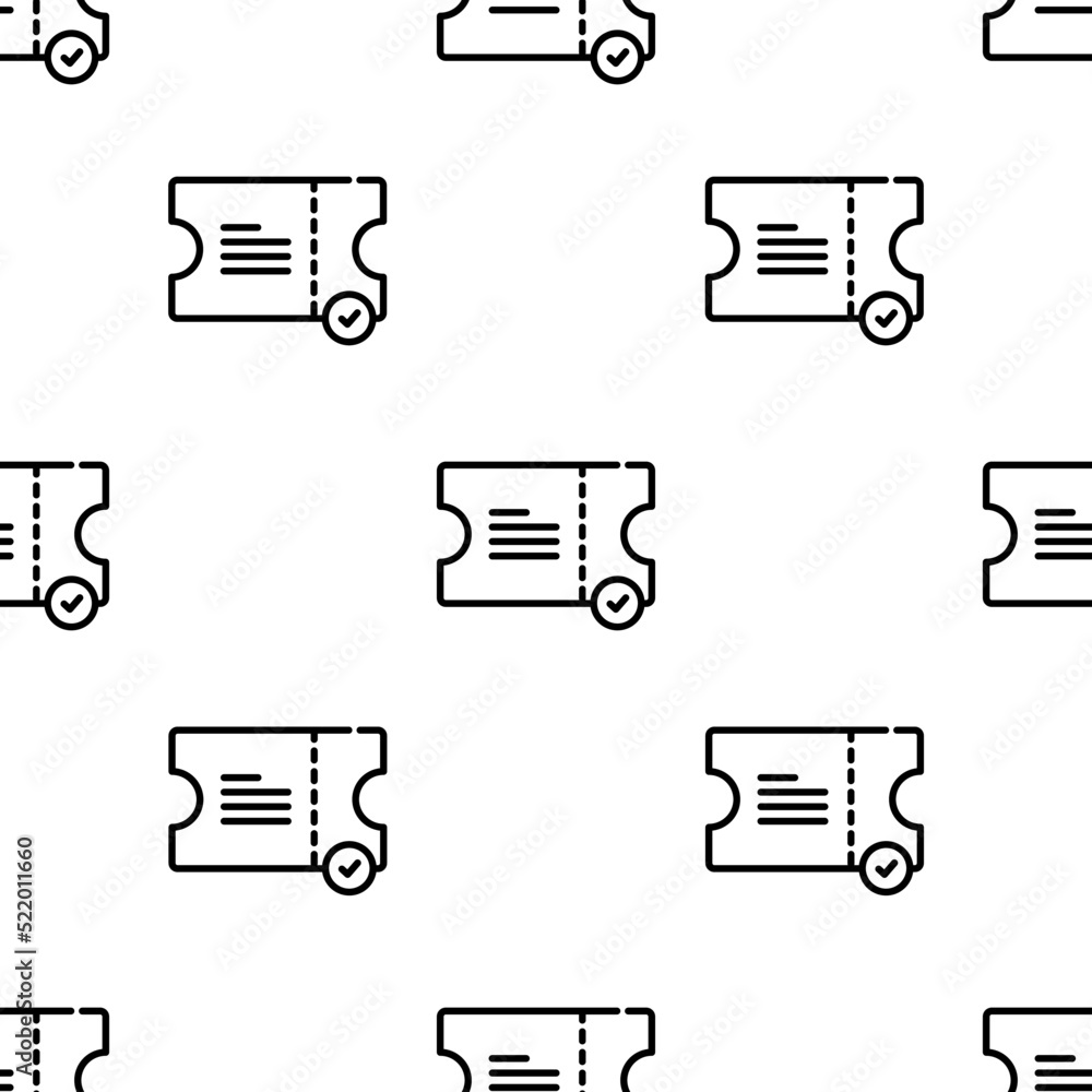 Poster ticket icon pattern. seamless ticket pattern on white background.