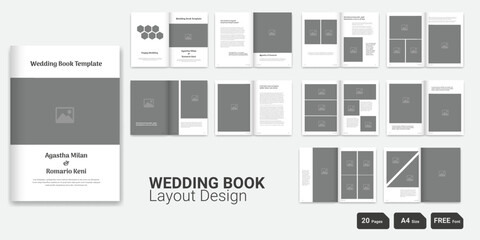 Wedding Book Template Wedding Album Magazine Design Wedding Booklet Layout