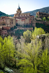 Fototapeta premium old medieval buildings, narrow streets in the small mountain town of Albarracin