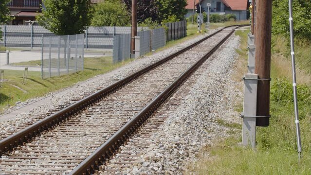 long view of railroad tracks