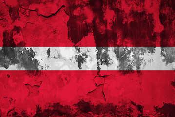 flag of Latvia in cracks. background, wallpaper