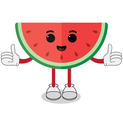 watermelon cute character vector icon mascot