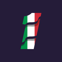 Italy Numeric Flag 1