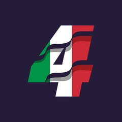 Italy Numeric Flag 4