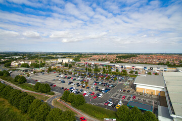 Obraz premium aerial view of Kingswood retail and shopping park. built in a northern suburb of Hull at Kingswood, Kingston upon Hull 