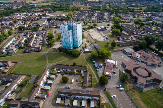 Dangerous Flammable Cladding On Residential Tower Block After The Grendel Tower Disaster, Padstow House, Bransholme, Hull