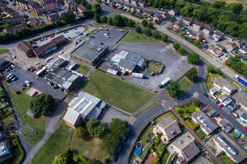 aerial view of St Andrews Primary School, urban housing estate and community. Sutton Park , to the north east of Kingston upon Hull, Yorkshire