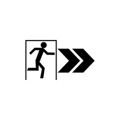 Emergency exit. Sign of fire exit