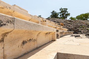 The amphitheater on the partially restored ruins of one of the cities of the Decapolis - the...