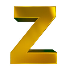 letter Z 3d golden isolated on white - 3d rendering