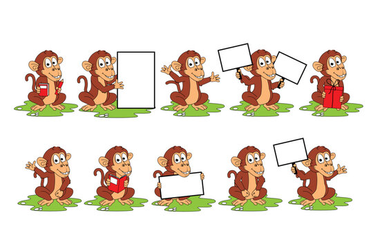 cute monkey animal cartoon graphic