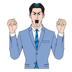 アメコミタッチの応援するビジネスマン