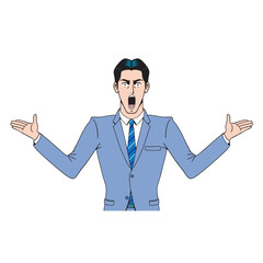 アメコミタッチの驚くビジネスマン