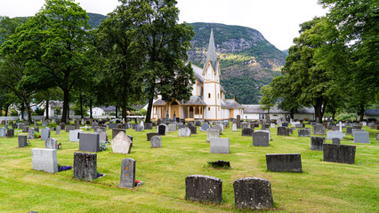 Naklejka premium Iglesia de Laerdalsoyri Noruega
