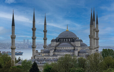 Fototapeta na wymiar Istanbul, Turkey - April 29, 2022 - The Hagia Sophia Mosque.