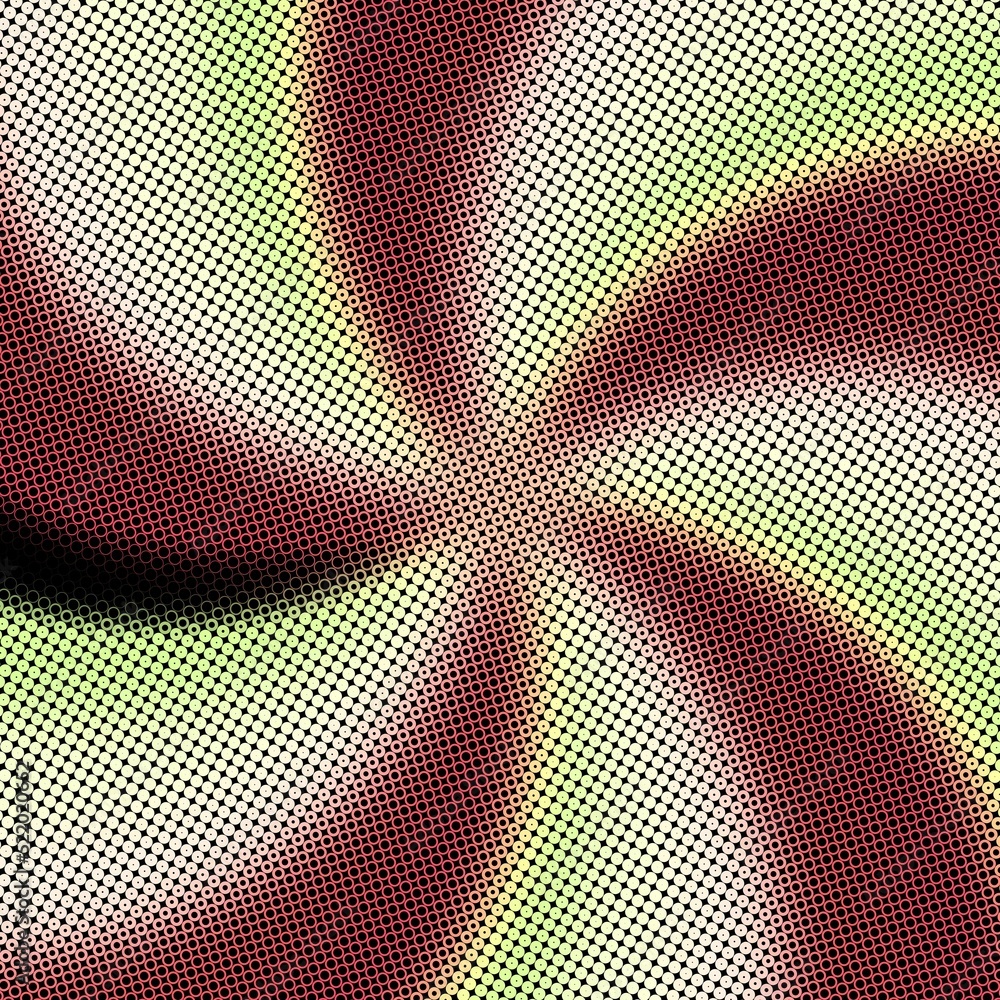 Aufkleber modern stylish halftone texture with random multicolored size circles and rings as chaotic mosaic