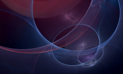 Elegant purple violet blue 3d electric orbits in deep dark space. Motion of discharges and lightnings glowing in galactic dimension. Fictional scientific concept. Great as cover print, poster, art. 